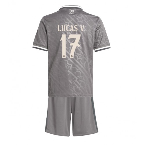 Fotbalové Dres Real Madrid Lucas Vazquez #17 Dětské Alternativní 2024-25 Krátký Rukáv (+ trenýrky)